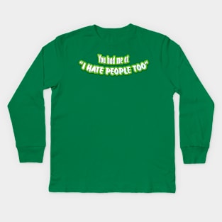 Antisocial - I hate people too sarcastic joke Kids Long Sleeve T-Shirt